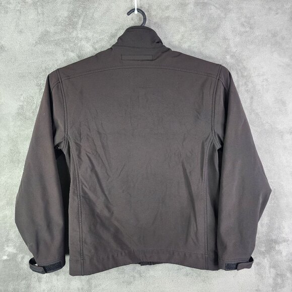 Mens Black Weatherproof Softshell Jacket Full Zip Mock Neck Pockets Stretch M - Picture 9 of 11